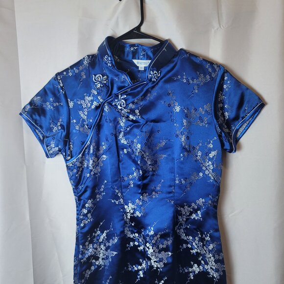 Traditional Blue Chinese Dress Size 36 Small - Picture 1 of 10